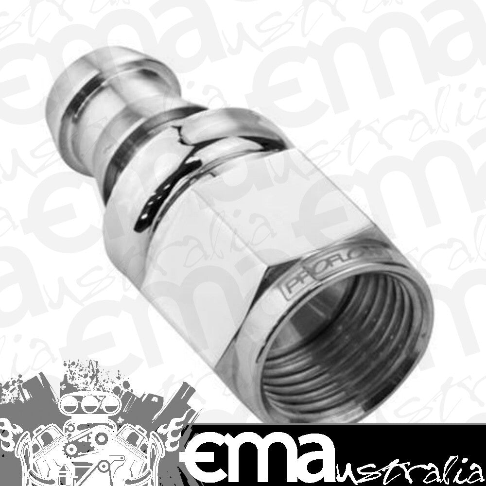 Proflow PFE401-04HP Straight Push Lock Hose End Barb 1/4'' to Female -04AN Polished