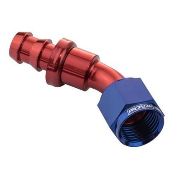 Proflow PFE402-12 45 Degree Push Lock Hose End Barb 3/4'' to Female -12AN