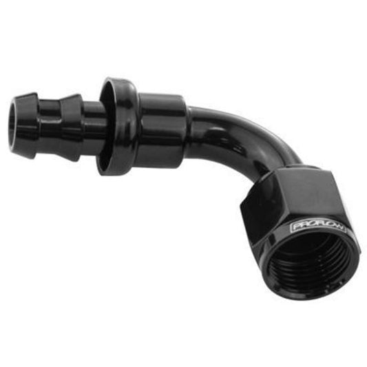 Proflow PFE403-05BK 90 Degree Push Lock Hose End Barb 5/16'' to Female -05AN Black