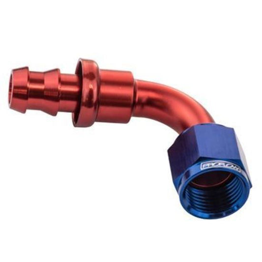Proflow PFE403-12 90 Degree Push Lock Hose End Barb 3/4'' to Female -12AN