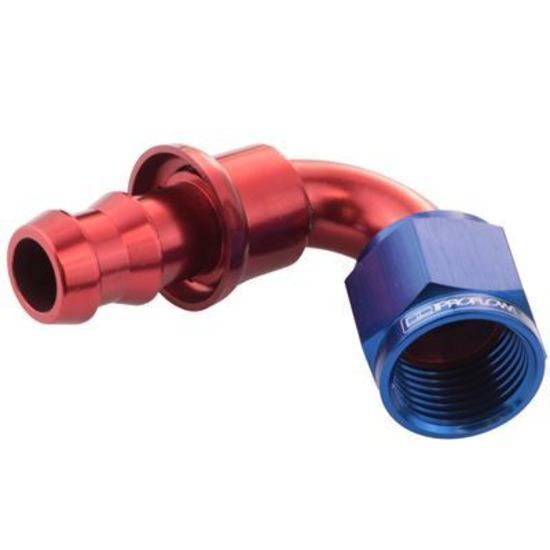 Proflow PFE404-12 120 Degree Push Lock Hose End Barb 3/4'' to Female -12AN
