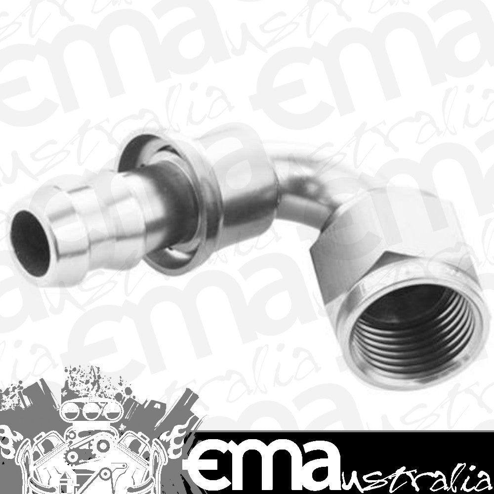 Proflow PFE404-12HP 120 Degree Push Lock Hose End Barb 3/4'' to Female -12AN Polished