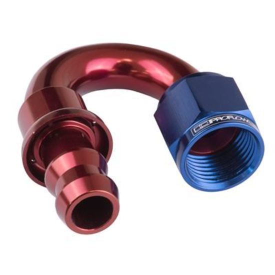 Proflow PFE406-04 180 Degree Push Lock Hose End Barb 1/4'' to Female -04AN