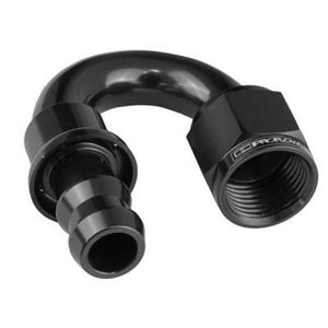 Proflow PFE406-08BK 180 Degree Push Lock Hose End Barb 1/2'' to Female -08AN Black