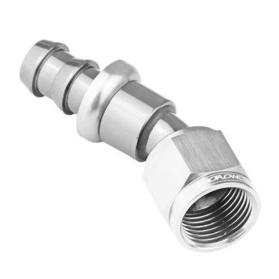Proflow PFE407-10HP 30 Degree Push Lock Hose End Barb 5/8'' to Female -10AN Polished