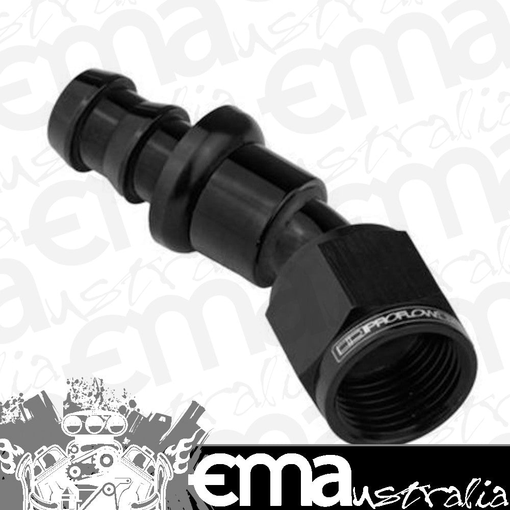 Proflow PFE407-12BK 30 Degree Push Lock Hose End Barb 5/8'' to Female -12AN Black