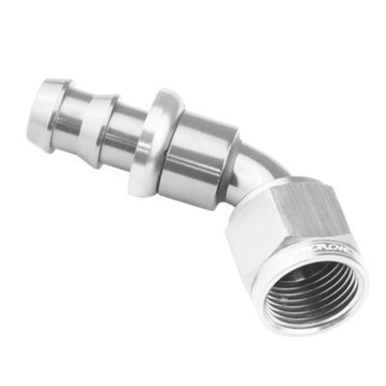 Proflow PFE410-12HP 60 Degree Push Lock Hose End Barb 3/4'' to Female -12AN Polished