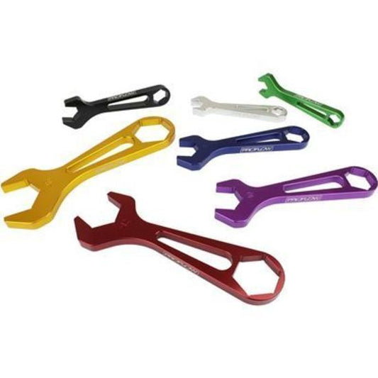 Proflow PFE430-KIT Wrench Spanner Set AN Billet Aluminium Black Anodised 7 Piece