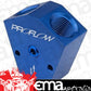 Proflow PFE451-08B Fuel Block Y-Type Billet Aluminium Red Anodised 3/8 " NPT Female Inlet 3/8 " NPT Female Outlets 1/8" NPT Gauge Port