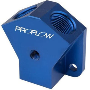 Proflow PFE452-12-10B Billet AN Fuel Block -12AN In -10AN Out w/1/8" NPT Port Blue