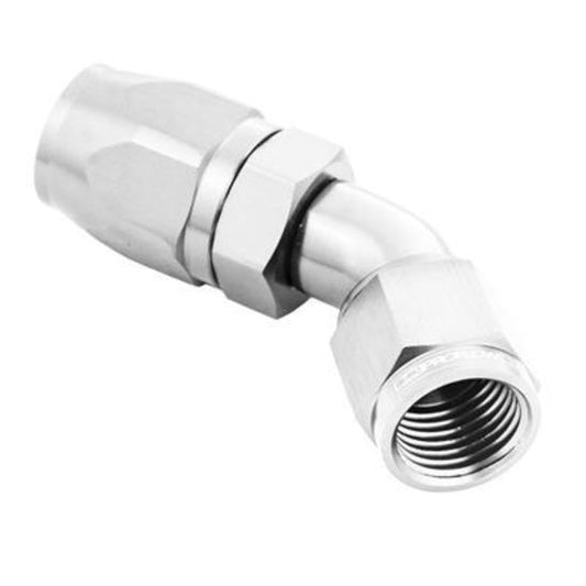 Proflow PFE502-06HP Fitting Hose End 45 Degree Full Flow -06AN Polished