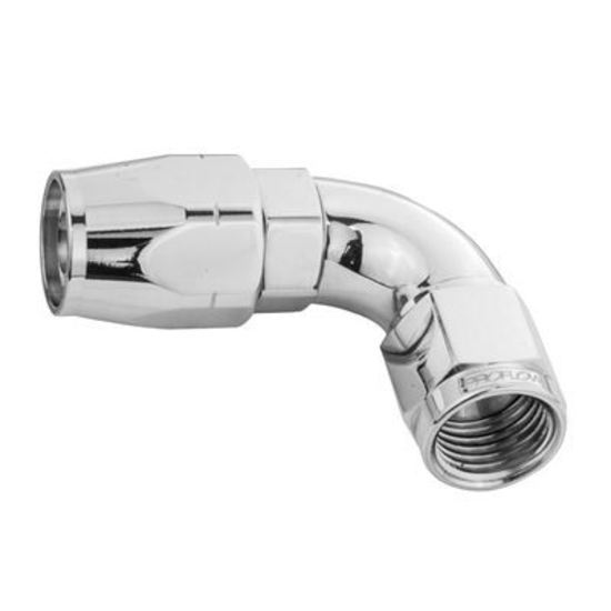Proflow PFE503-10HP Fitting Hose End 90 Degree Full Flow -10AN Polished