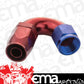 Proflow PFE505-06 Fitting Hose End 150 Degree Full Flow -06AN Blue/Red