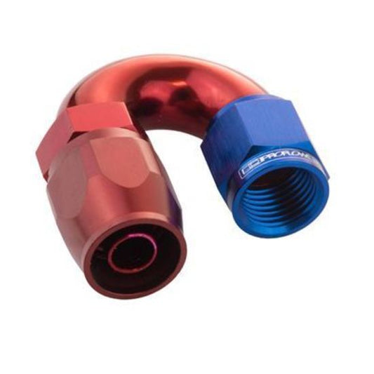 Proflow PFE506-08 Fitting Hose End 180 Degree Full Flow -08AN Blue/Red