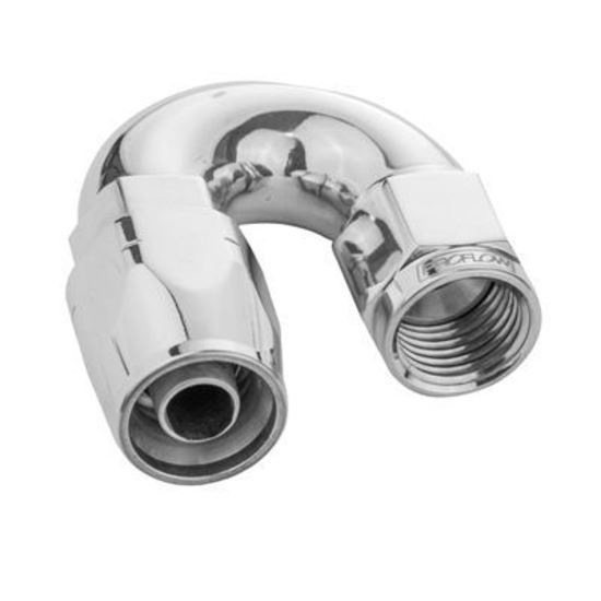Proflow PFE506-10HP Fitting Hose End 180 Degree Full Flow -10AN Polished