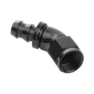 Proflow PFE512-06BK 45 Degree Fitting Hose End Full Flow Barb to Female -06AN Black