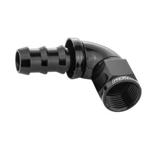 Proflow PFE513-04BK 90 Degree Fitting Hose End Full Flow 1/4" Barb to Female -04AN Black