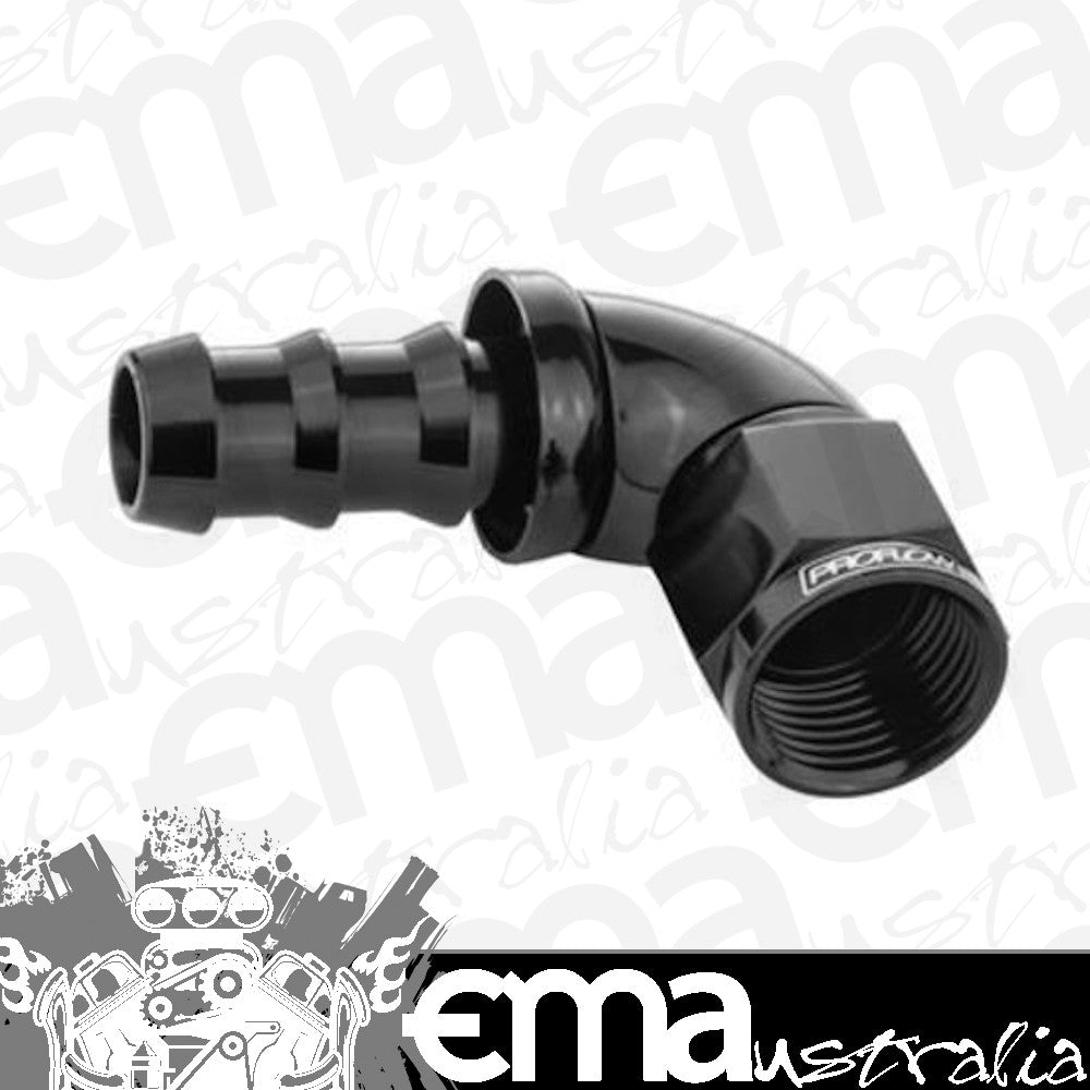 Proflow PFE513-04BK 90 Degree Fitting Hose End Full Flow 1/4" Barb to Female -04AN Black