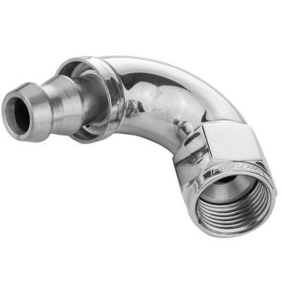 Proflow PFE514-12HP 120 Degree Fitting Hose End Full Flow Barb to Female -12AN Polished