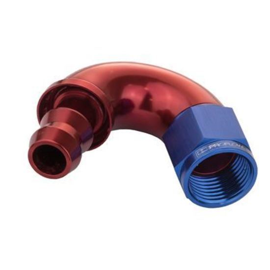 Proflow PFE515-10 150 Degree Fitting Hose End Full Flow Barb to Female -10AN Blue/Red