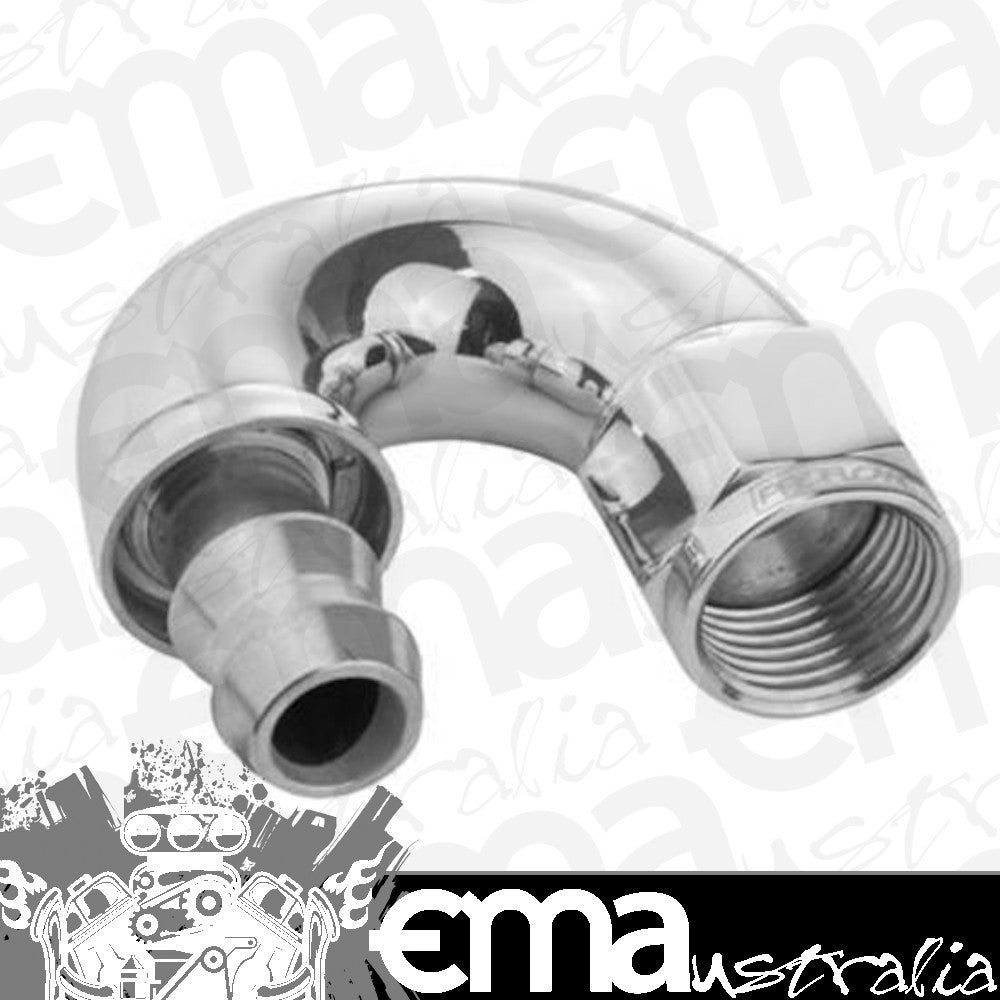 Proflow PFE516-08HP 180 Degree Fitting Hose End Full Flow Barb to Female -08AN Polished