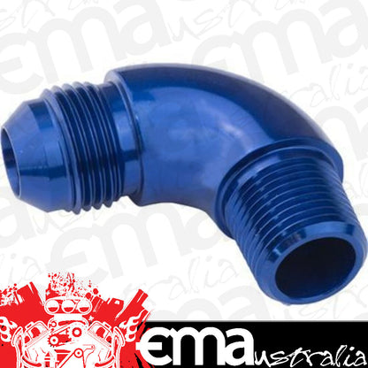 Proflow PFE522-06 90 Degree 1/4" NPT to Male -06AN Flare to NPT Adaptor Blue