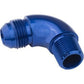 Proflow PFE522-10 90 Degree 1/2" NPT to Male -10AN Flare to NPT Adaptor Blue