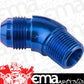 Proflow PFE523-12 45 Degree 3/4" NPT to Male -12AN Flare to NPT Adaptor Blue