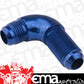 Proflow PFE533-12 90 Degree Male Fitting Bulkhead Adaptor -12AN Blue
