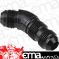 Proflow PFE537-06BK 45 Degree Male Fitting Bulkhead Adaptor -06AN Black