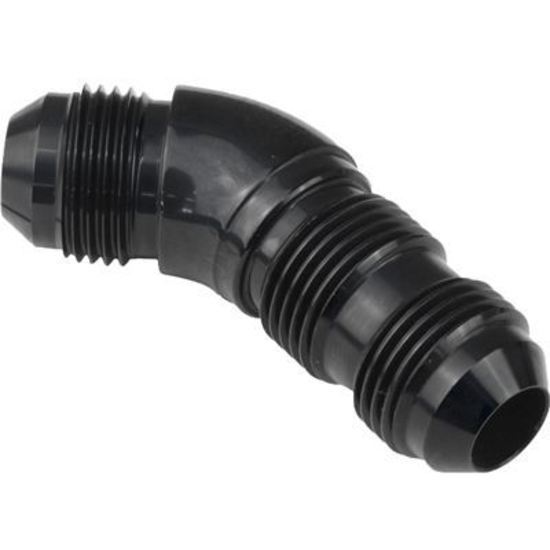 Proflow PFE537-08BK 45 Degree Male Fitting Bulkhead Adaptor -08AN Black