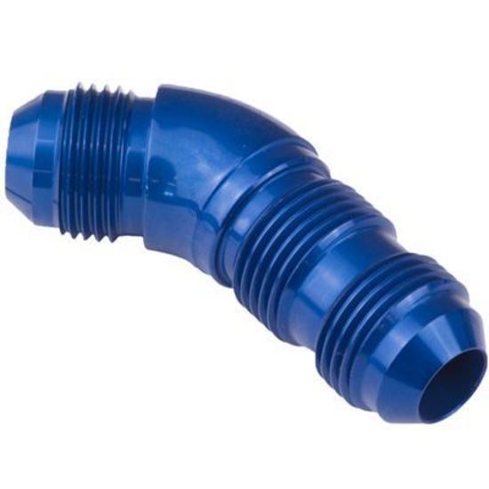 Proflow PFE537-10 45 Degree Male Fitting Bulkhead Adaptor -10AN Blue