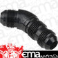 Proflow PFE537-12BK 45 Degree Male Fitting Bulkhead Adaptor -12AN Black