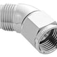 Proflow PFE542-06HP 45 Degree Full Flow Adaptor Male to Female -06AN Polished