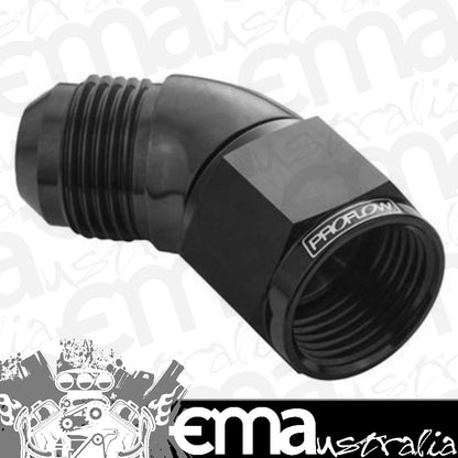 Proflow PFE542-08BK 45 Degree Full Flow Adaptor Male to Female -08AN Black