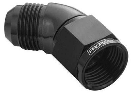 Proflow PFE542-12BK 45 Degree Full Flow Adaptor Male to Female -12AN Black