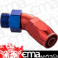 Proflow PFE544-06-06 45 Degree Fitting Hose End -06AN Orb Male to -06AN Blue/Red