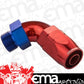 Proflow PFE549-12-12 90 Degree Fitting Hose End -12AN Orb Male to -12AN Blue/Red