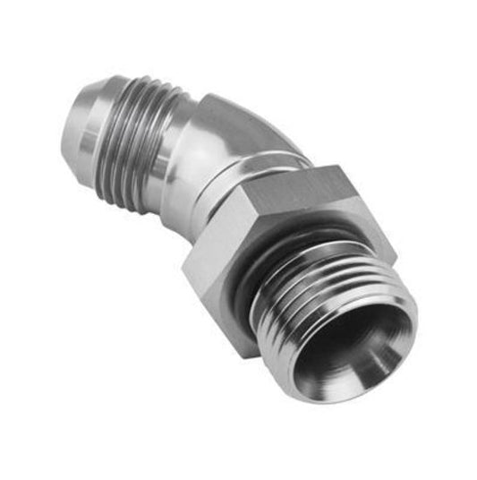 Proflow PFE563-08HP 45 Degree Male Fitting Orb Hose End to -08AN Polished