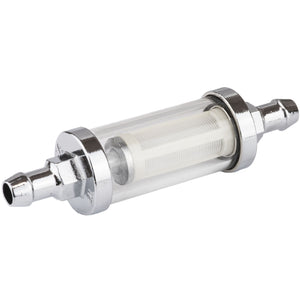 Proflow PFE605-05 Fuel Filter Glass/Chrome 5/16 " Hose Barb Inlet and Outlet Each