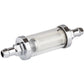 Proflow PFE605-06 Fuel Filter Glass/Chrome 3/8 " Hose Barb Inlet and Outlet Each