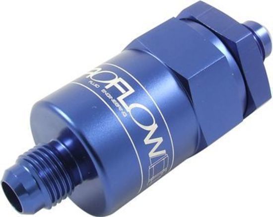 Proflow PFE609-06B Billet Inline Aluminium Fuel Filter -06AN Blue 30 Micron