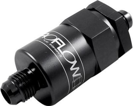 Proflow PFE609-08BK Billet Inline Aluminium Fuel Filter -08AN Black 30 Micron