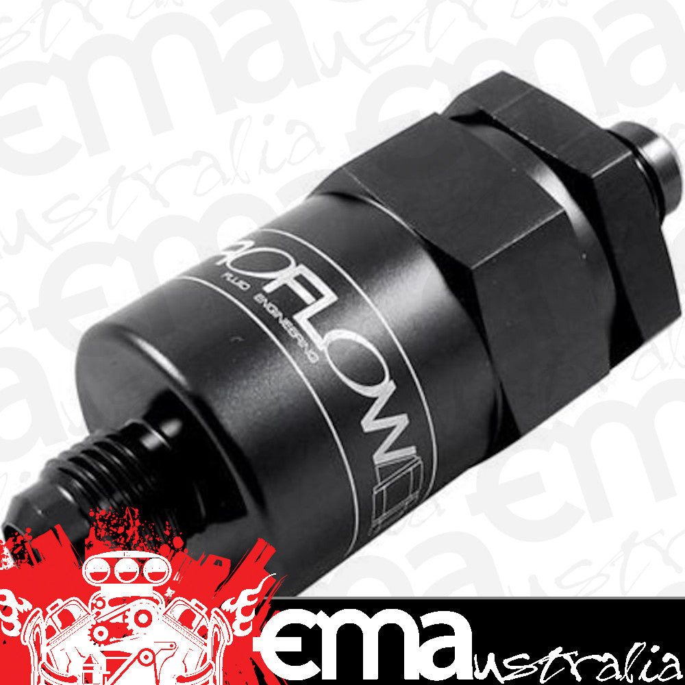 Proflow PFE609-08BK Billet Inline Aluminium Fuel Filter -08AN Black 30 Micron