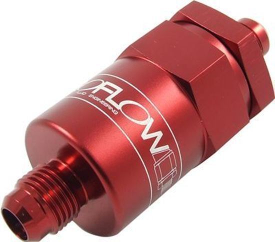 Proflow PFE609-08R Billet Inline Aluminium Fuel Filter -08AN Red 30 Micron