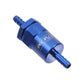 Proflow PFE610-06B Billet Inline Aluminium Fuel Filter 3/8" Barb Blue 30 Micron