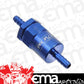 Proflow PFE610-08B Billet Inline Aluminium Fuel Filter 1/2" Barb Blue 30 Micron