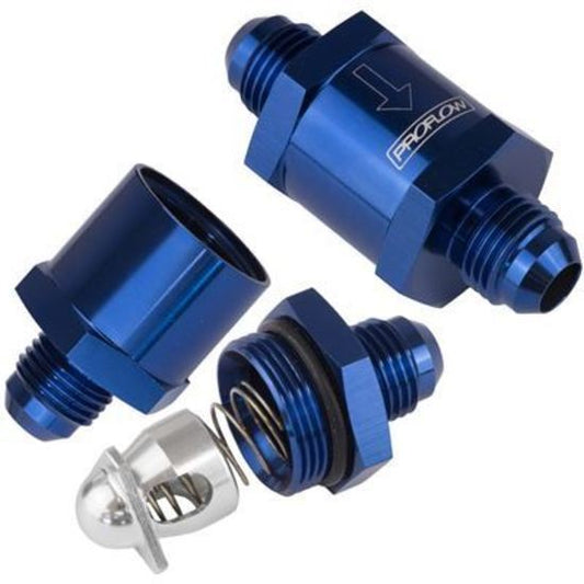 Proflow PFE612-10 Fuel Check Valve Blue Aluminium -10 AN Male to -10 AN Male