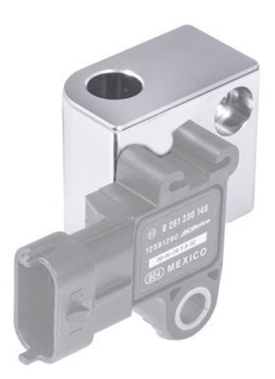 Proflow PFE649 GM LS Engine MAP Sensor Relocation Block With 1/8" NPT Port Silver