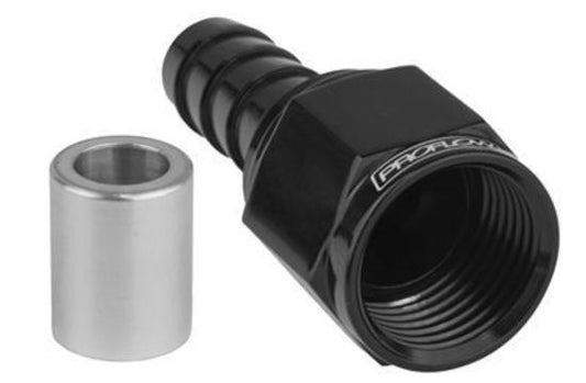 Proflow PFE651-12 Crimp Hose End Straight -12AN Black
